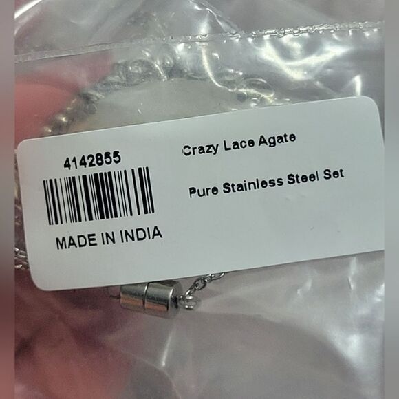 Crazy Lace Agate Pendant Necklace - Picture 8 of 14